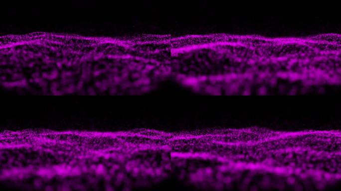 黑色背景下紫色数字波移动的数字动画
