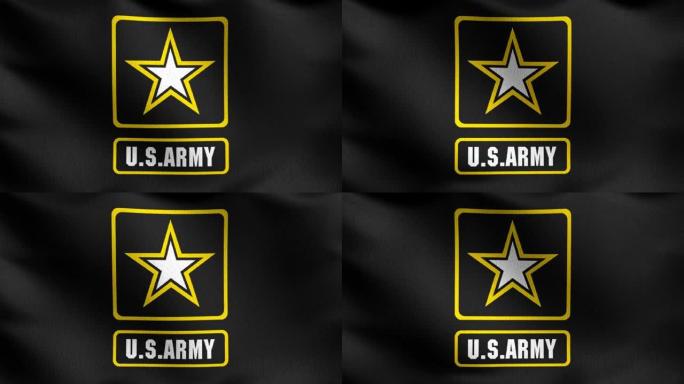 美国陆军旗在风中飘扬。波形标志的三维渲染图。明星