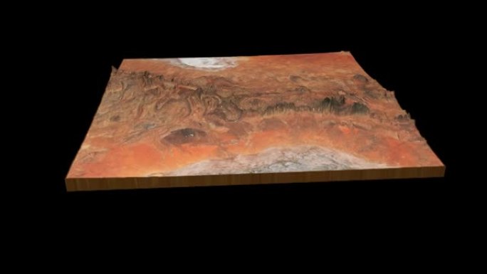 Vulkathunha-Gammon山脉国家公园地形图3D渲染360度循环动画