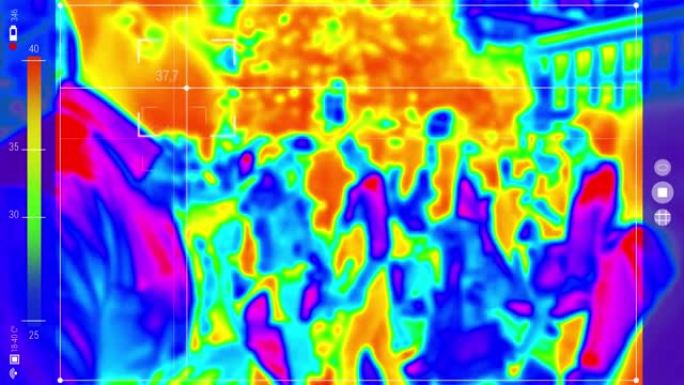 人群中的红外热扫描。
