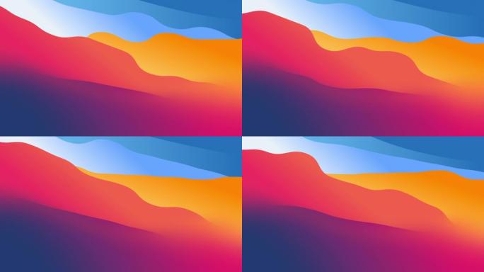 来自波浪形图层的动态壁纸动画填充彩色渐变