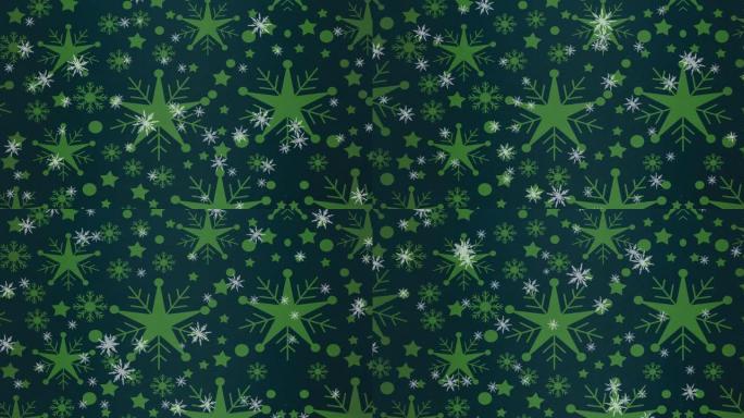 圣诞雪花落在深蓝色背景上的动画与snoflake沙星