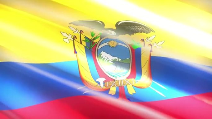 厄瓜多尔节日旗-循环动画