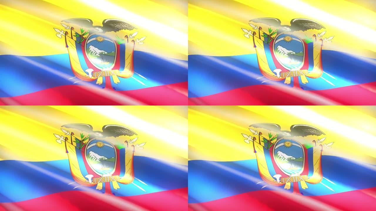 厄瓜多尔节日旗-循环动画