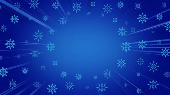蓝色背景下圣诞节下雪的动画