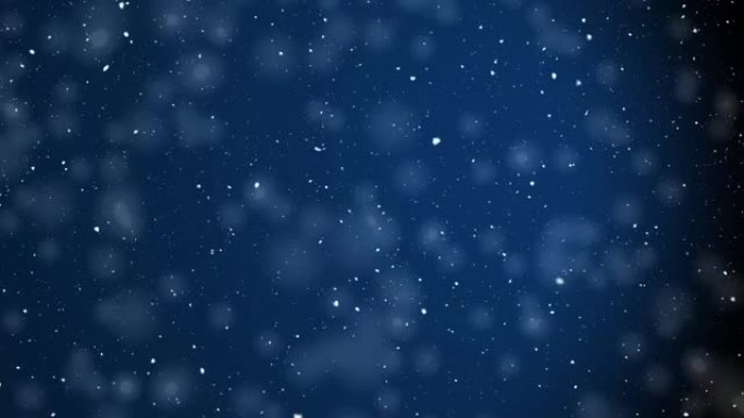 深蓝色背景上的雪落下的动画