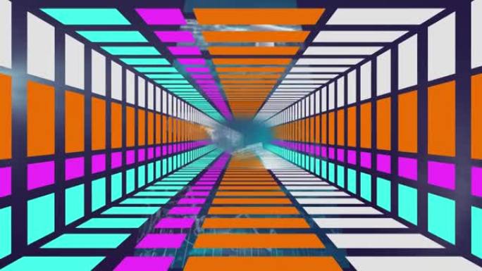 移动、几何、彩色隧道的动画