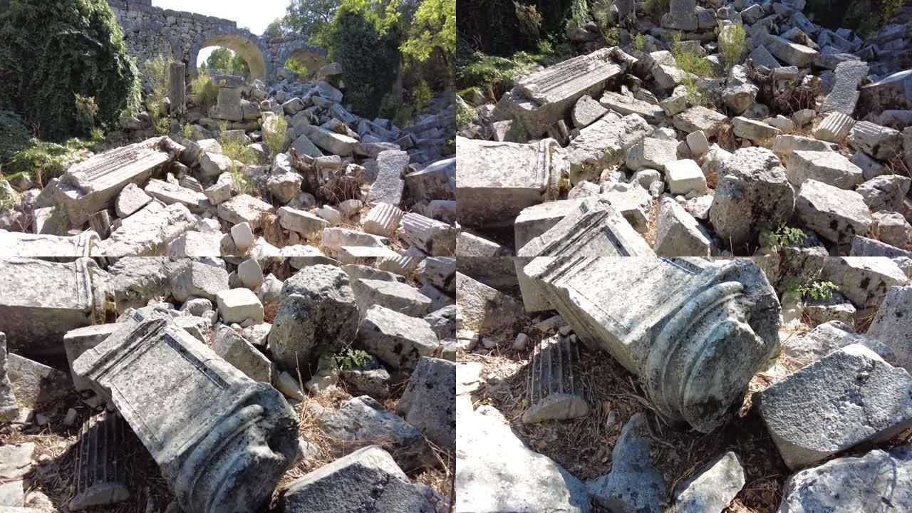 Termessos古城和剧院无人机拍摄的4k镜头