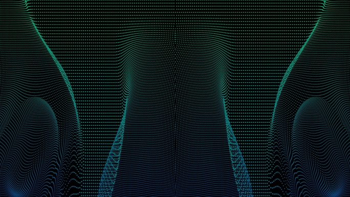 【4K时尚背景】蓝绿曲线光线抽象冰屏暖场