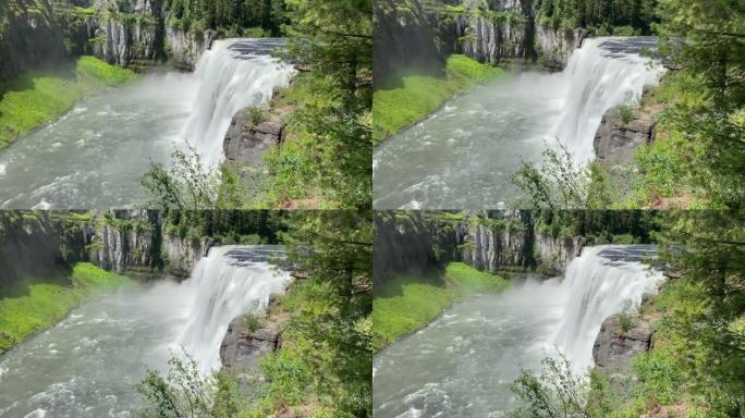 爱达荷州的上梅萨瀑布瀑布