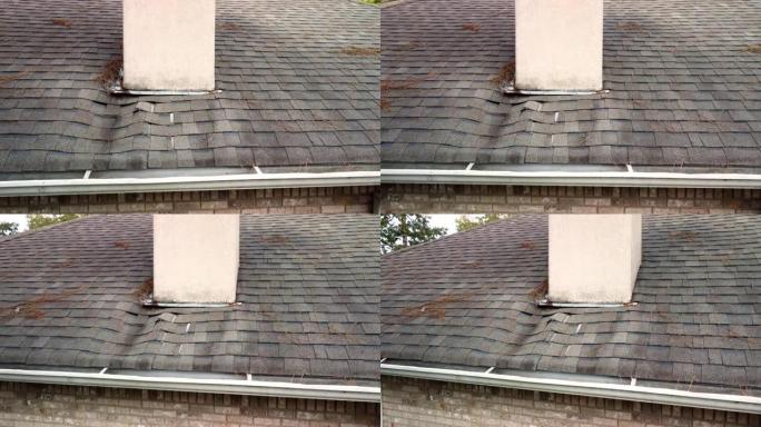 屋顶和带状疱疹因漏水而损坏
