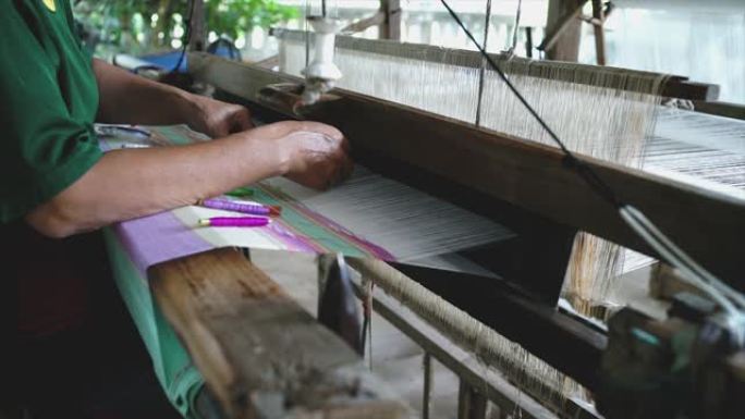 传统手工棉织独立式织机