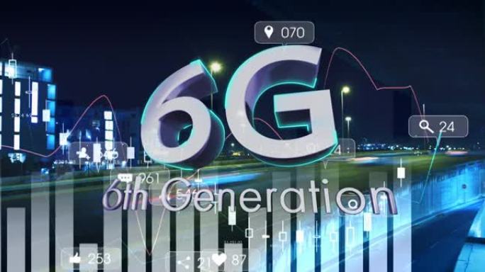 6g文本在数据处理和城市景观上的动画