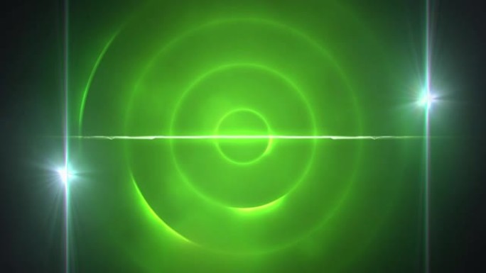 黑色背景上的绿色螺旋光迹对光迹的数字动画