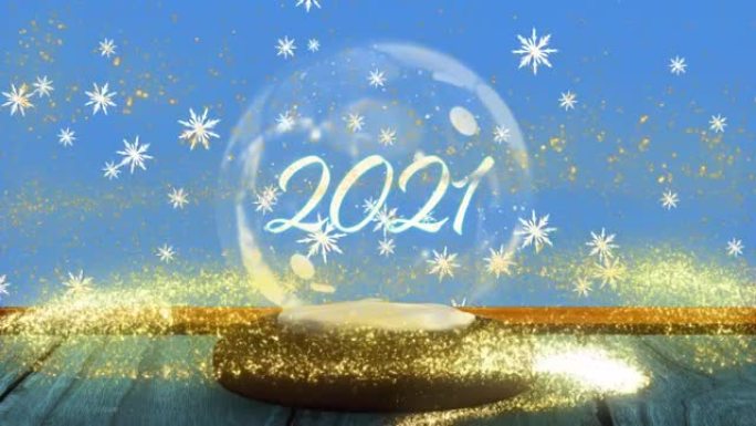 木板上的雪球动画2021年，流星和雪花飘落