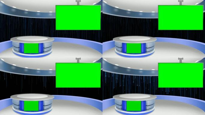 虚拟新闻工作室设置绿色屏幕
