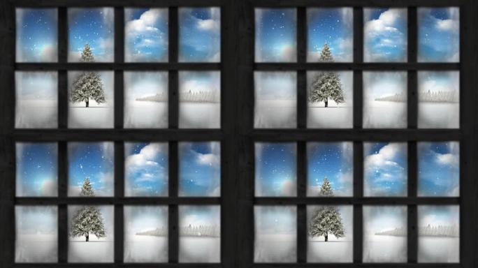 冬季景观窗口视图动画