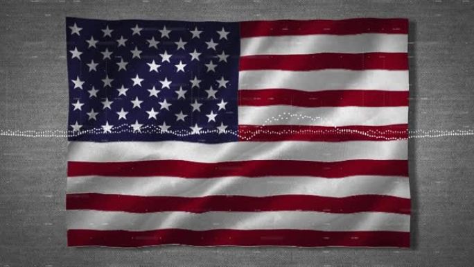 美国国旗上的数字接口动画