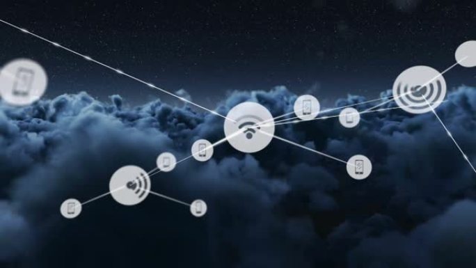 云上wi-fi图标连接网络动画