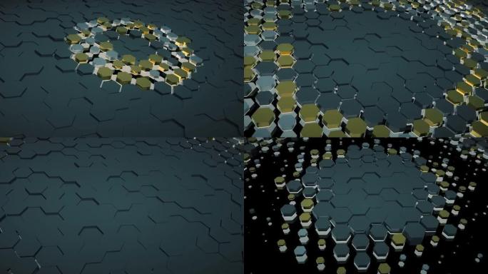 简介。冲击波爆炸3D六边形动画。类型2