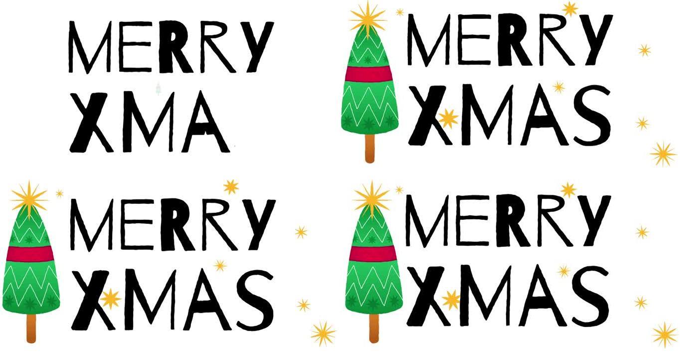 圣诞快乐的动画，白色背景上有圣诞树