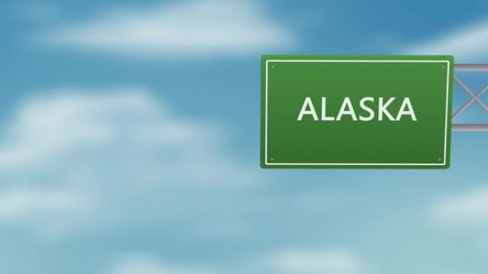 阿拉斯加城市道路标志在多云的天空-Stok视频