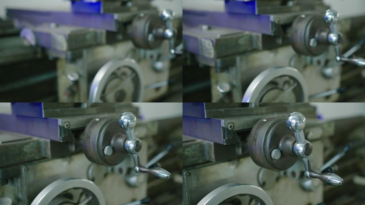 车间工厂钻孔旋转机设备的多莉镜头