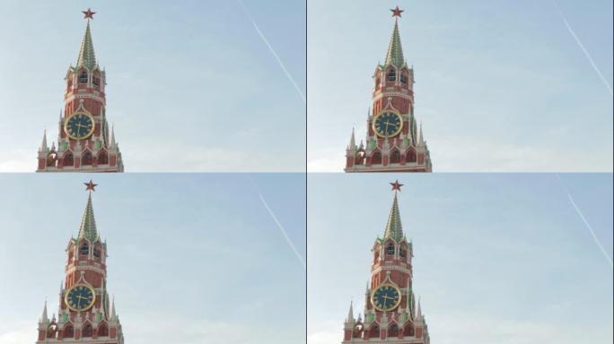 克里姆林宫莫斯科大钟和钟声的Spasskaya塔