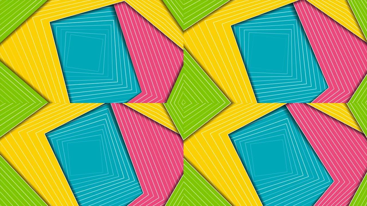 彩色曲线条纹和线条抽象几何企业运动背景