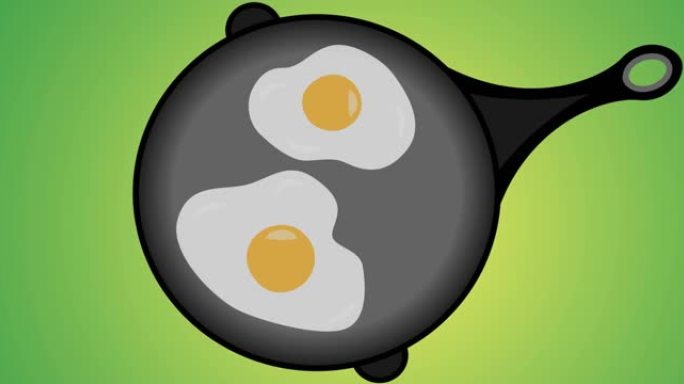 在绿色背景上尝试pan的鸡蛋动画