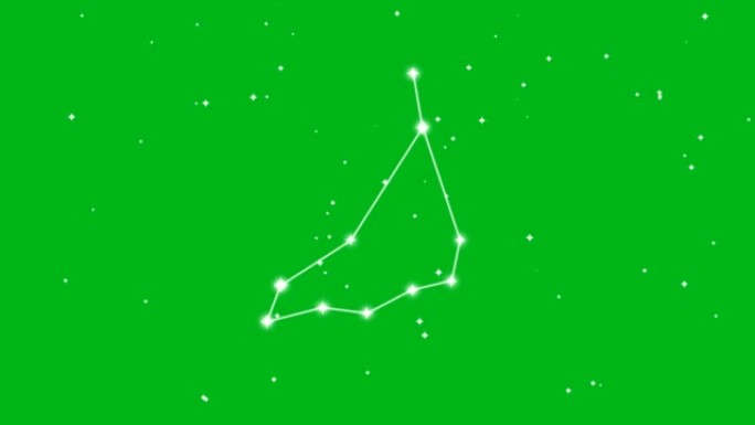 黄道十二宫摩羯座的代表，绿屏背景上闪烁的星星