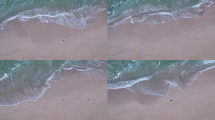 【4K航拍】唯美海浪拍向沙滩