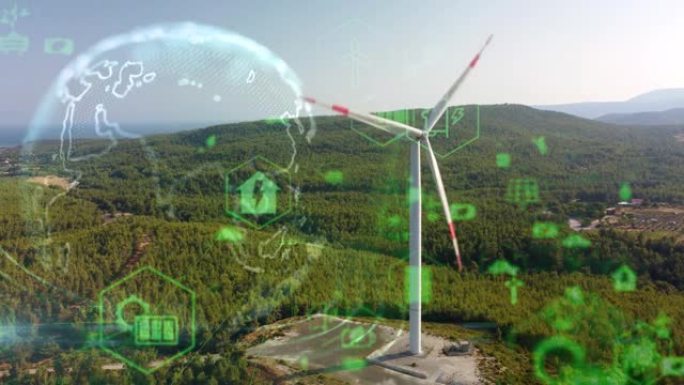 风力发电厂和技术。智能电网。可再生能源。可持续资源。