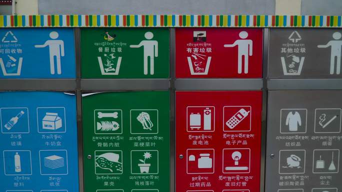 垃圾桶标识 可回收 不可回收垃圾