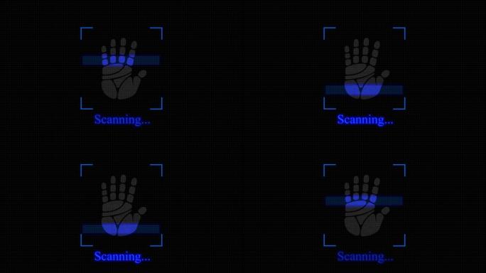 生物指纹扫描仪。指纹技术识别的概念。