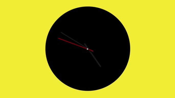 时钟延时循环12小时-时钟-挂钟-最小抽象运动3d渲染时钟时间概念时间流逝小时-时钟时间流逝可循环-