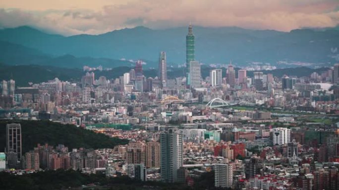 台湾的日落景观101大楼台湾风光宝岛台湾