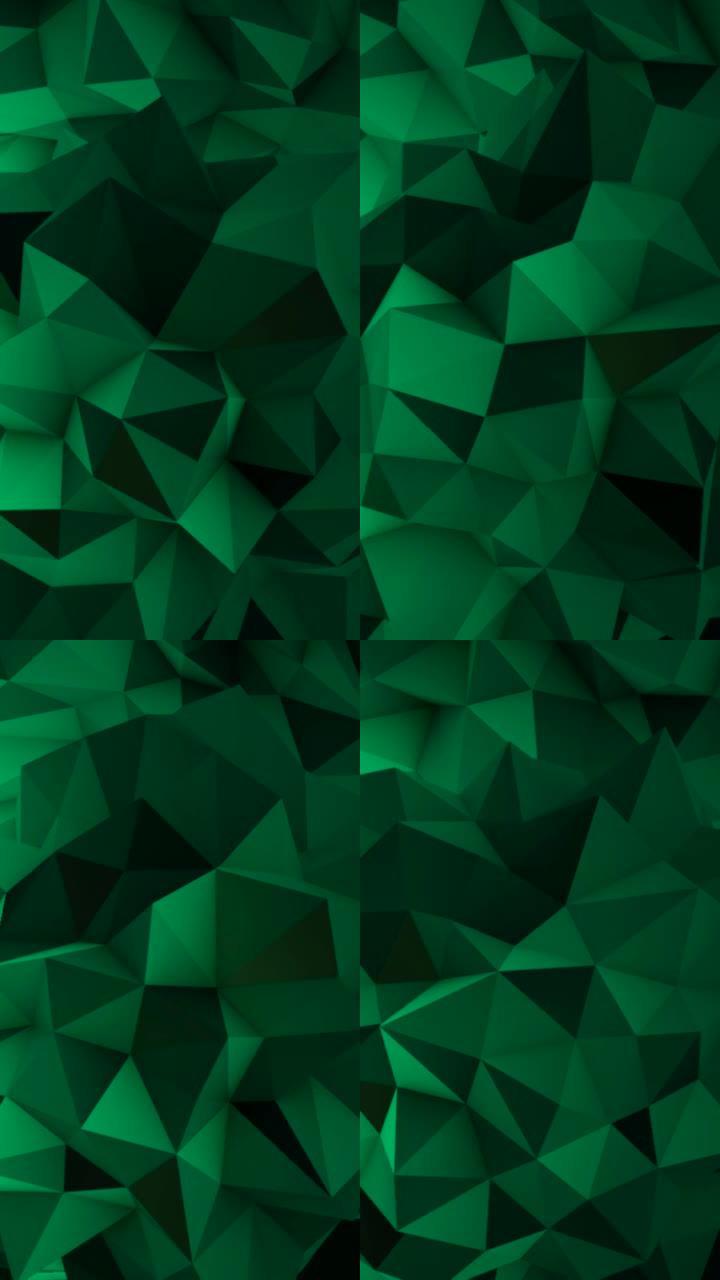 宇宙中的动画抽象绿色液体球，黑色背景