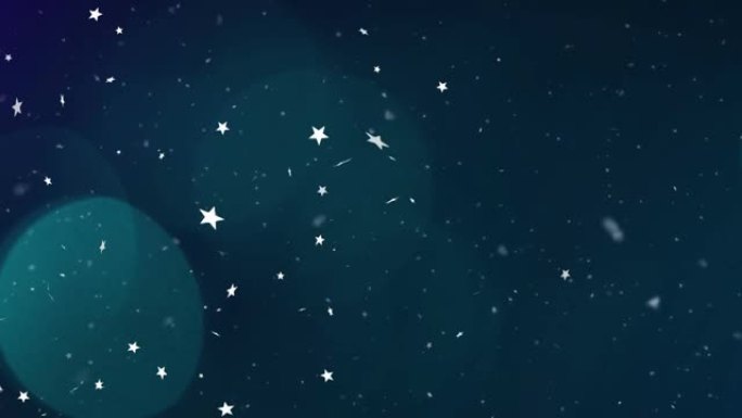 圣诞明星落在深蓝色背景上的动画