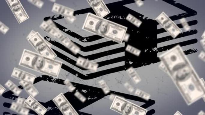美元在货币堆栈图标上浮动的动画