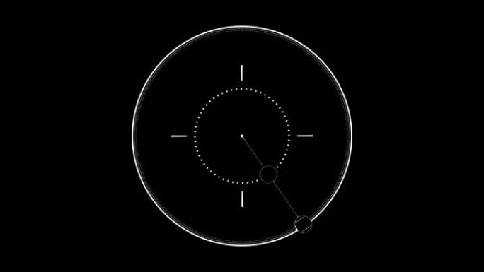 巴布亚新几内亚阿尔法。平视显示器时钟未来形状无缝动画