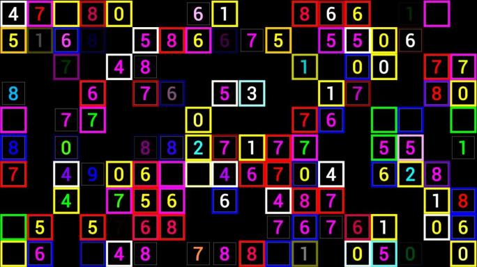 PNG Alpha。颜色方块中的循环颜色数字。改变颜色。填字游戏