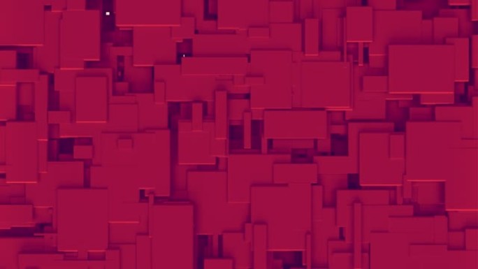 红色3d块在明亮的背景上覆盖几何图形的动画