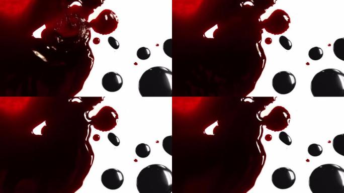 白色背景下的红色水液纹理数字动画
