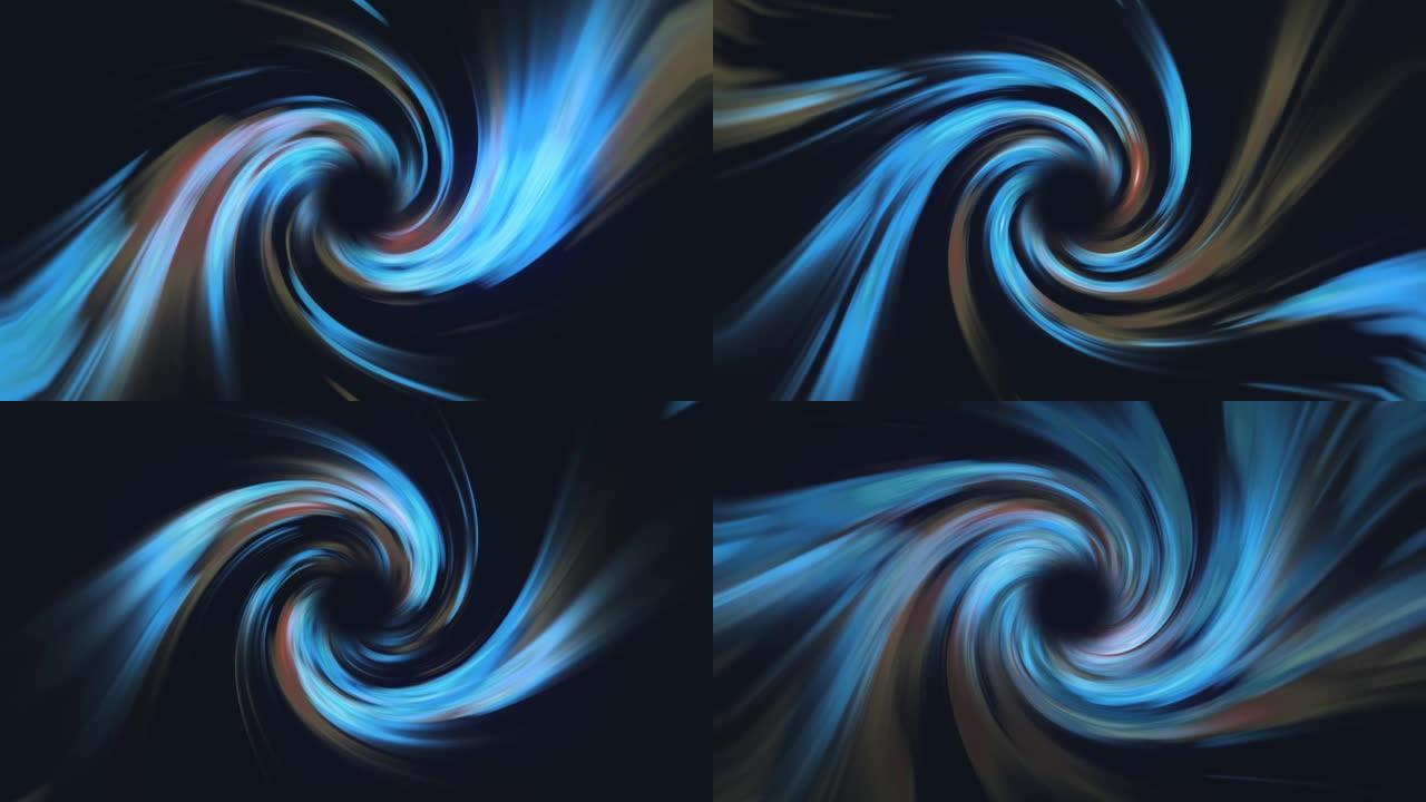 虫洞黑洞蓝灰色3D漩涡旋转漩涡动画彩色隧道光未来技术抽象背景
虚拟现实，光速，时空串，无缝循环，螺旋