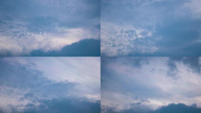 在印度古吉拉特邦Wankaner的天空中看到的稀有虹彩云的4k延时拍摄