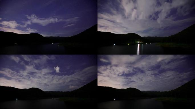湖上的星星时间流逝。