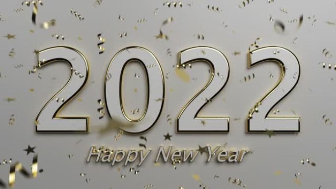 Loop Gold 2022新年背景概念与下降的五彩纸屑