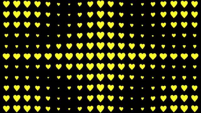 黄色心形动波动画运动图形