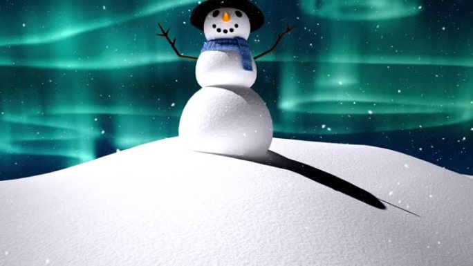 雪人冬季风光动画